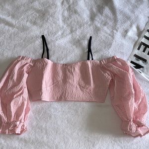 New Pink cropped blouse from Shein